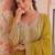 Mustard georgette readymade anarkali suit with beads & embroidery work