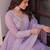Lavender georgette readymade anarkali suit with beads & embroidery work