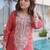 Peach viscose readymade suit with zari sequin  & embroidery work
