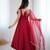 Women's Beautiful Roman Silk Chanderi Fabric Flared Anarkali Pant and Dupatta Set