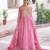 Pink silk readymade anarkali suit with sequin  & embroidery work
