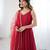 Women's Beautiful Roman Silk Chanderi Fabric Flared Anarkali Pant and Dupatta Set