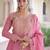Pink silk readymade anarkali suit with sequin  & embroidery work
