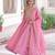 Pink silk readymade anarkali suit with sequin  & embroidery work
