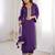 Violet crepe readymade suit with real mirror & embroidery work