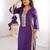 Violet crepe readymade suit with real mirror & embroidery work