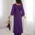 Violet crepe readymade suit with real mirror & embroidery work