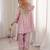 Lavender silk readymade suit with real mirror & embroidery work