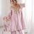 Lavender silk readymade suit with real mirror & embroidery work