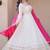 Pink&beige silk readymade anarkali suit with mirror & embroidery work