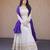 Violet&beige silk readymade anarkali suit with mirror & embroidery work