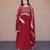 Maroon faux georgette readymade anarkali suit with sequin  & embroidery work