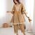 Mustard&grey tissue readymade suit with mirror & embroidery work
