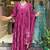 Wine rayon slub kurta pant dupatta set