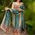 Green tussar silk kurta pant dupatta set
