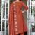 Orange rayon slub kurta pant dupatta set