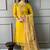 Yellow rayon slub cotton kurta pant dupatta set
