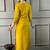 Yellow rayon slub cotton kurta pant dupatta set