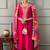 Pink viscose chanderi kurta pant dupatta set
