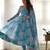 Women's Beautiful Printed Organza Silk Fabric Flared Anarkali Pant and Dupatta Set