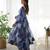 Women's Beautiful Printed Organza Silk Fabric Flared Anarkali Pant and Dupatta Set