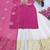 Pink fox georgette sharara suit with embroidered dupatta