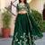 Green Thread & Sequins Emroidery  Silk blend Lehenga Choli With Dupatta