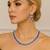 Amethyst Bridal Jewelry Set: Cubic Zirconia Necklace & Drop Earrings
