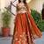 Orange Thread & Sequins Emroidery  Silk blend Lehenga Choli With Dupatta