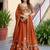 Orange Thread & Sequins Emroidery  Silk blend Lehenga Choli With Dupatta