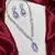 Amethyst Purple Bridal Jewelry Set, Tear Crystal Necklace, Drop Earrings, Lavender Wedding Accessory
