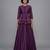 Purple Dupion Silk Peplum Top Lehenga Set