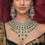 Emerald Green CZ Indian Bridal Jewelry Set: Choker Necklace, Earrings, Tikka