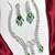 Emerald Green Cubic Zirconia Bridal Jewelry Set, Statement Necklace Earrings
