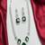 Emerald Green Cubic Zirconia Bridal Jewelry Set, Statement Necklace Earrings