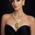 Yellow Crystal Statement Necklace Set | Silver Tone Bridal Jewelry
