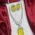 Yellow Crystal Statement Necklace Set | Silver Tone Bridal Jewelry