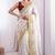 New Designer Fendy Satin Embroidered sequence Work Women's Saree With Blouse Set