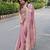 New Designer Fendy Satin Embroidered sequence Work Saree With Blouse Set For Women's