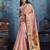 Baby pink zari tissue handloom weaving saree