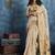 Beige zari tissue handloom weaving saree