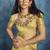 Yellow zari tissue handloom weaving saree