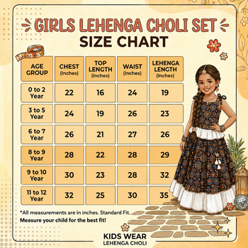 Girls floral cotton navratri lehenga choli set with mirror lace & peplum top 4