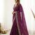 Purple fendy satin party wear saree with embroidered blouse