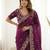Purple fendy satin party wear saree with embroidered blouse