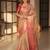 Pink handwoven banarasi tissue saree with zari border & unstitched blouse