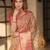 Pink handwoven banarasi tissue saree with zari border & unstitched blouse