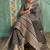Grey cotton tissue zari woven saree with broad patta & running blouse