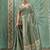 Sage green cotton tissue zari woven saree with broad patta & running blouse