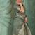 Sage green cotton tissue zari woven saree with broad patta & running blouse